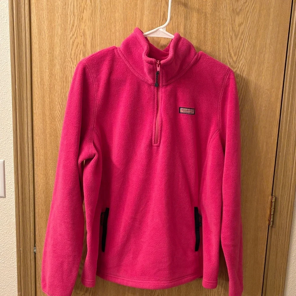 Vineyard Vines Bright Pink Fleece Jacket - Picture 1 of 4